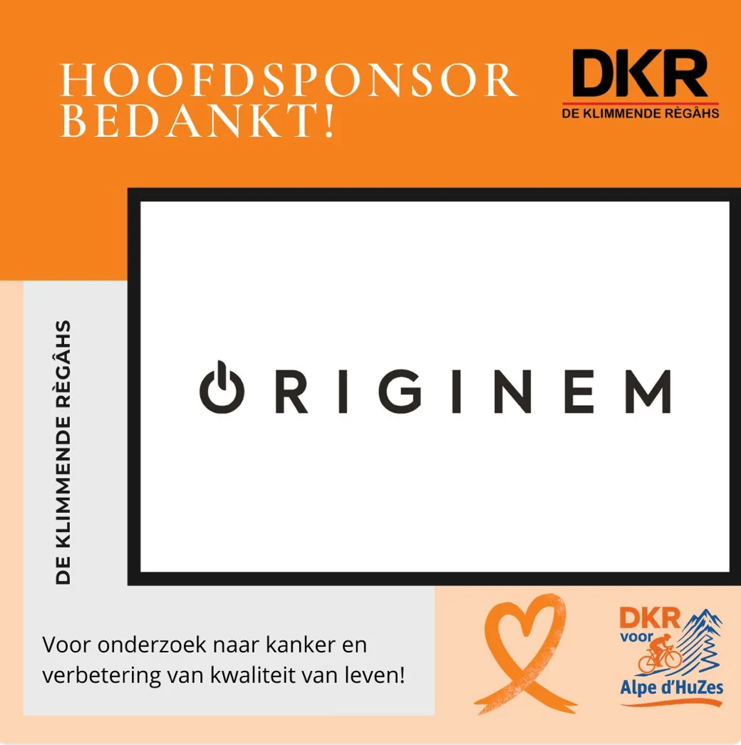 DKR graphic thanking Originem as main sponsor for supporting cancer research and quality of life